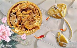 Tranh Rồng và cá chép trang trí tường