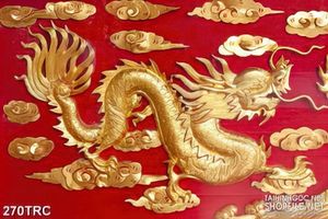 Tranh rồng dáp vàng in gạch men treo tường