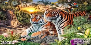 Tranh 3d những chú hổ dũng mãnh treo tường