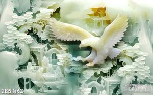 Tranh trang trí rồng và đại bàng giả ngọc in kính