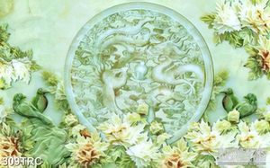 Tranh rồng phượng giả ngọc bích in canvas
