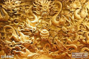 Tranh rồng khắc chạm gỗ nghệ thuật nghệ thuật