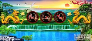 Tranh nghệ thuật song long chúc phúc in gạch men