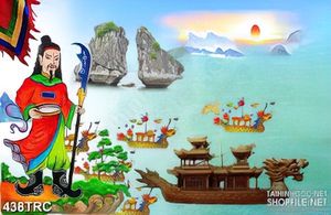 Tranh in uv thuyền rồng trên vịnh hạ long