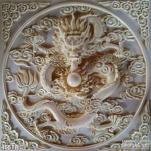 Tranh trang trí rồng thiêng nhã ngọc in kính