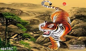 Tranh in canvas hổ gầm uy trấn oai hùng