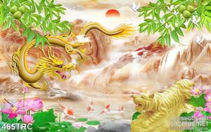 Tranh trang trí long hổ giao tranh treo tường