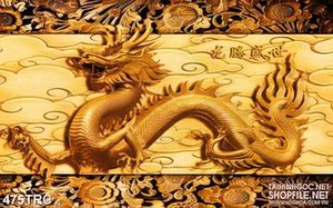 Tranh trang trí rồng thiêng cưỡi mây in gạch men