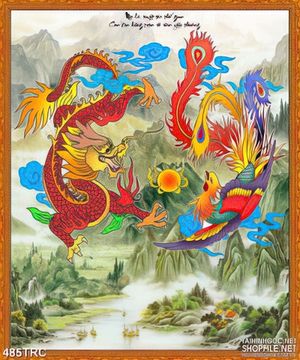Tranh trang trí tường long phụng sum vầy