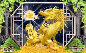 Tranh nghệ thuật rồng vàng nhã ngọc  in gạch men