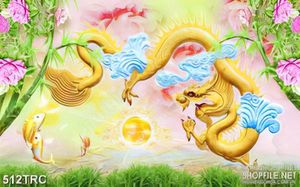 Tranh rồng cá vượt thủy cung in uv
