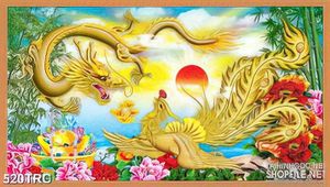 Tranh nghệ thuật rồng bay phượng múa trên sông