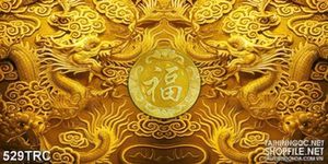 Tranh song long dáp vàng in canvas