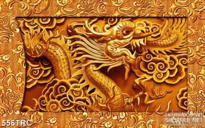 Tanh trang trí rồng thiêng nổi giận dáp vàng