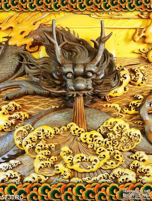 Tranh psd rồng đen hô mưa gọi gió in gạch men