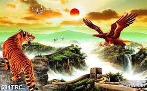 Tranh hổ đại bàng giao tranh nghệ thuật