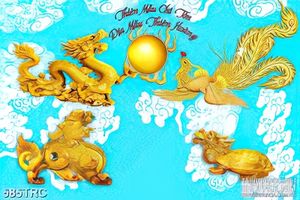 PSD Tranh trang trí long ly quy phượng