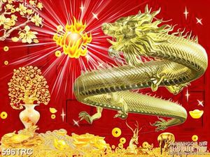 PSD tranh rồng thần ăn mặt trời trang trí in  kính