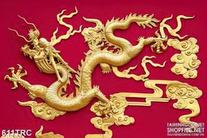Tranh rồng đúc vàng dán tường nghệ thuật