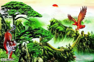 Tranh in uv hổ và đại bàng treo tường