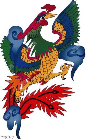 Tranh phượng hoàng file vector