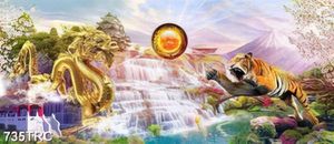 Tranh Rồng và Hổ in kính đẹp