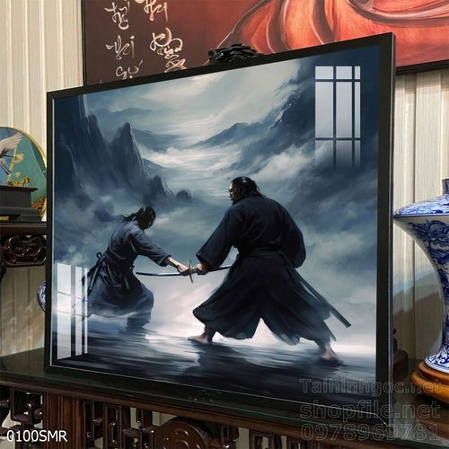 Mẫu tranh Samurai đẹp decor trang trí tường