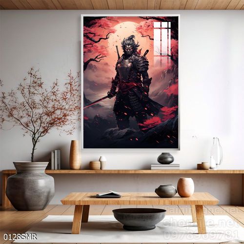 Mẫu tranh Samurai đẹp decor trang trí tường