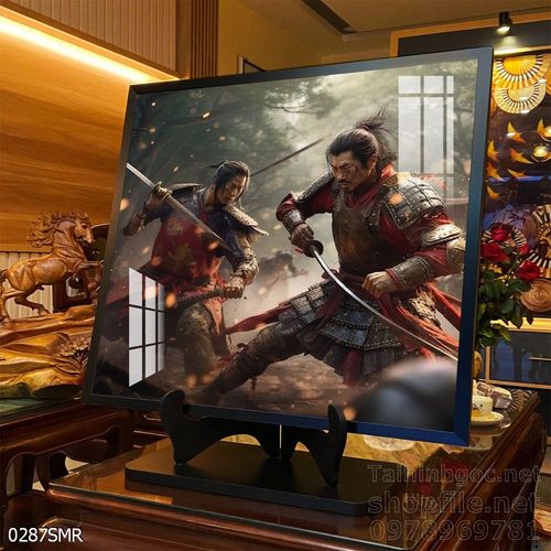 Mẫu tranh Samurai đẹp decor trang trí tường