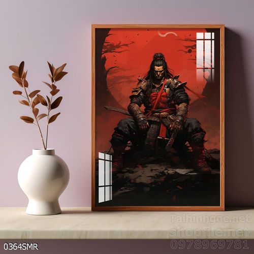 Mẫu tranh chiền binh Samurai décor trang trí tường đẹp độc đáo