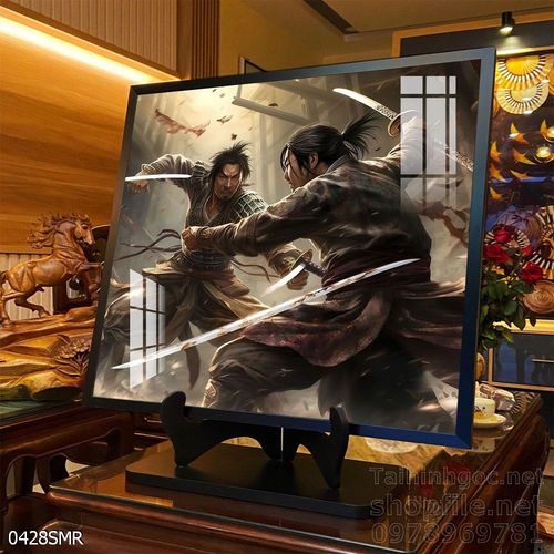 Mẫu tranh Samurai đẹp decor trang trí tường