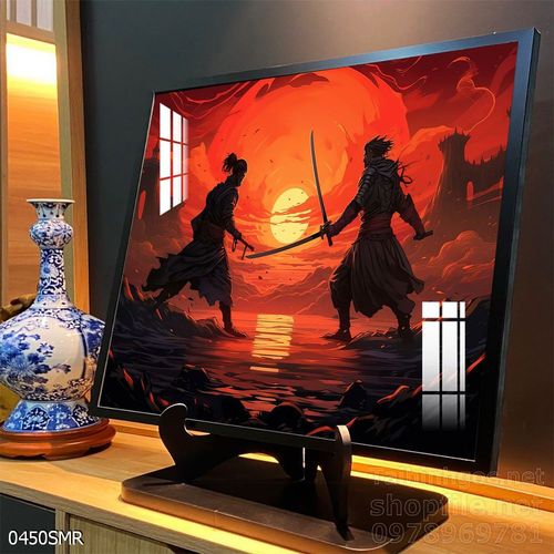 Mẫu tranh Samurai trang trí tường nhà