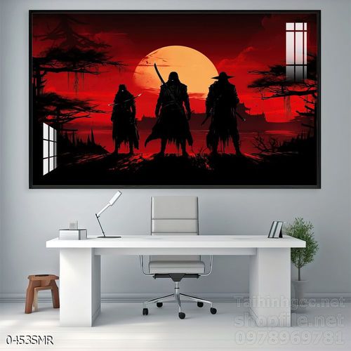 Mẫu tranh Samurai đẹp decor trang trí tường