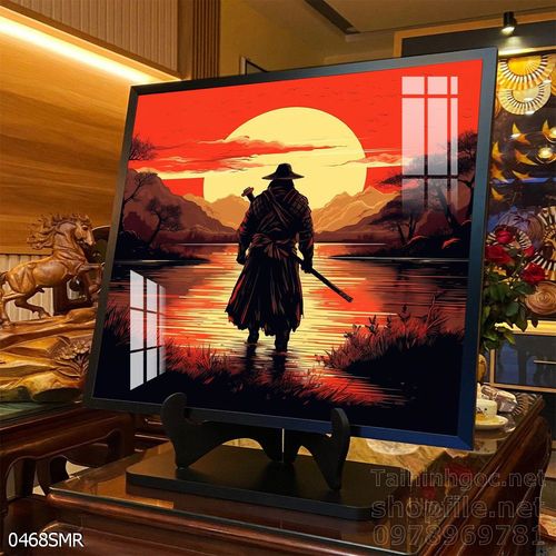 Tranh nghệ thuật deor trang trí tường nhà chiến binh Samurai huyền thoại