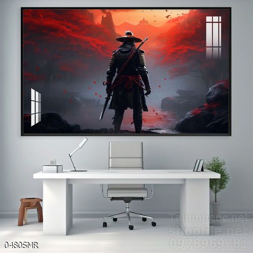 Mẫu tranh Samurai đẹp decor trang trí tường