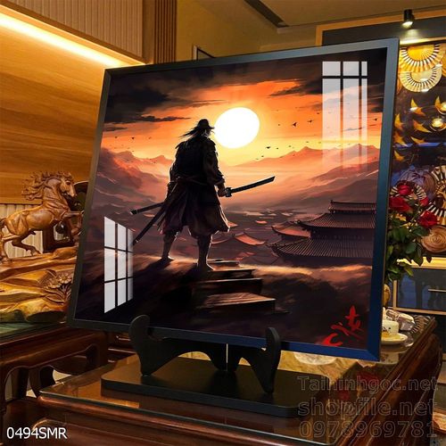 Mẫu tranh Samurai đẹp decor trang trí tường