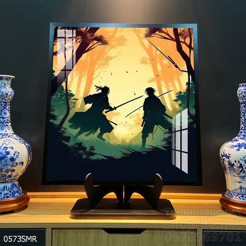 Tranh nghệ thuật deor trang trí tường nhà chiến binh Samurai huyền thoại