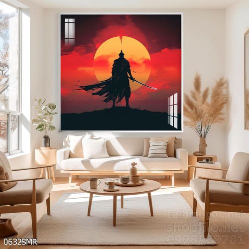 Mẫu tranh chiền binh Samurai décor trang trí tường đẹp độc đáo