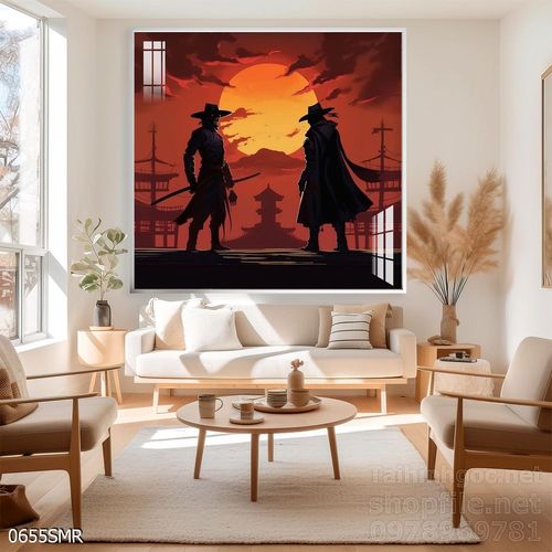 Mẫu tranh chiền binh Samurai décor trang trí tường đẹp độc đáo