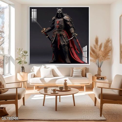 Mẫu tranh Samurai đẹp decor trang trí tường