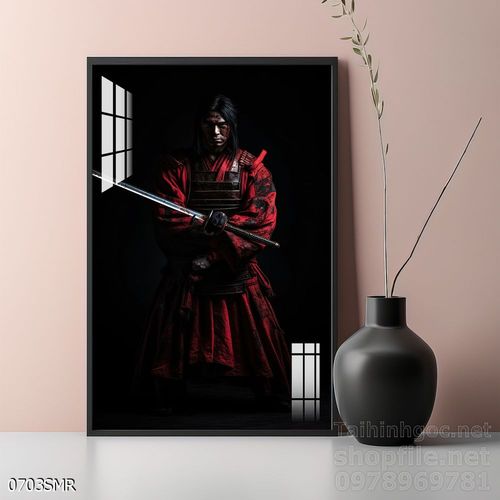 Mẫu tranh Samurai đẹp decor trang trí tường