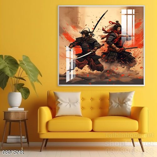 Tranh nghệ thuật deor trang trí tường nhà chiến binh Samurai huyền thoại