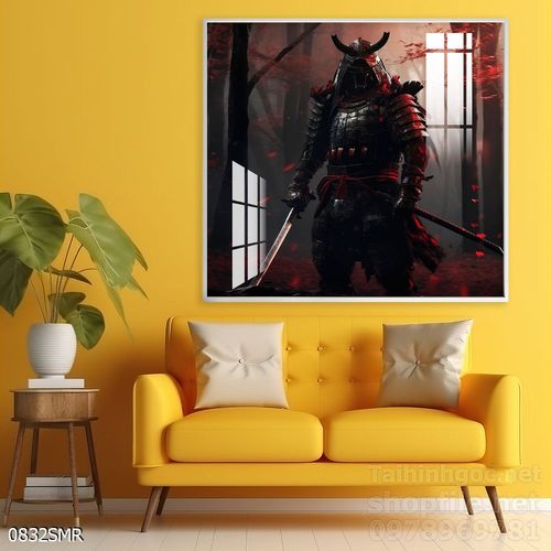 Mẫu tranh Samurai đẹp decor trang trí tường