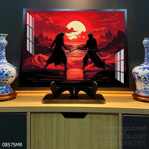 Mẫu tranh Samurai đẹp decor trang trí tường