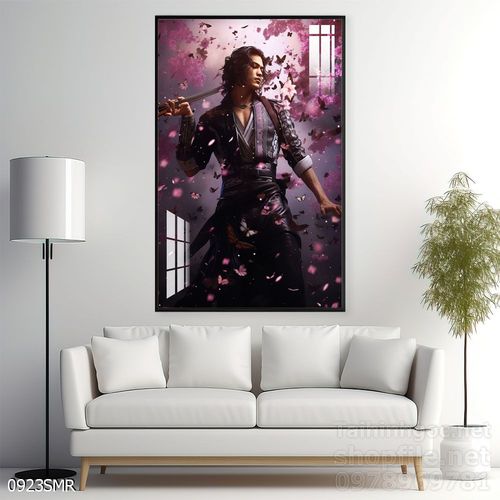 Mẫu tranh Samurai đẹp decor trang trí tường
