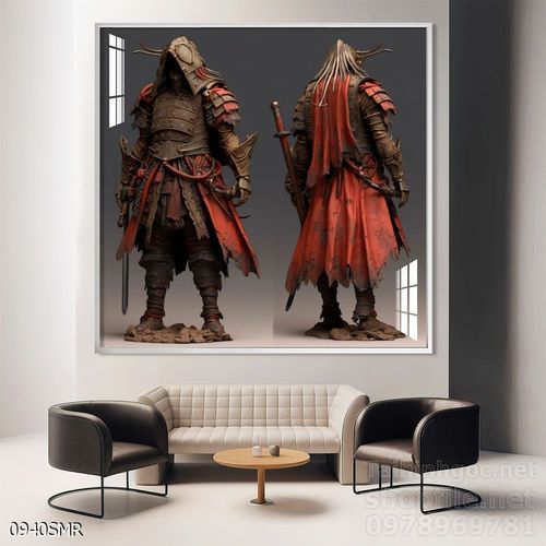 Mẫu tranh chiền binh Samurai décor trang trí tường đẹp độc đáo