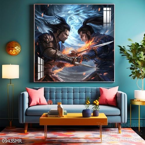 Mẫu tranh Samurai trang trí tường nhà