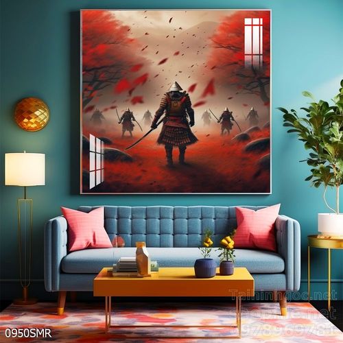 Tranh nghệ thuật deor trang trí tường nhà chiến binh Samurai huyền thoại