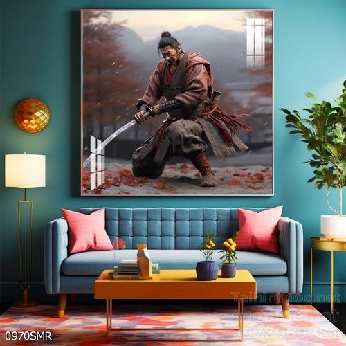 Mẫu tranh Samurai trang trí tường nhà