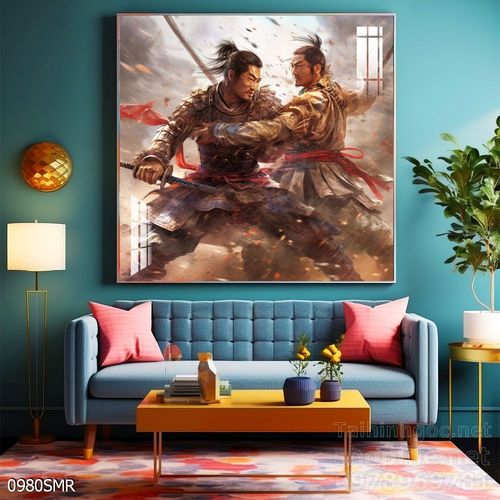 Tranh nghệ thuật deor trang trí tường nhà chiến binh Samurai huyền thoại